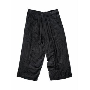 Island Planet‎ Miami Beach Culottes XL Swim Cover Pants Embroidered Black